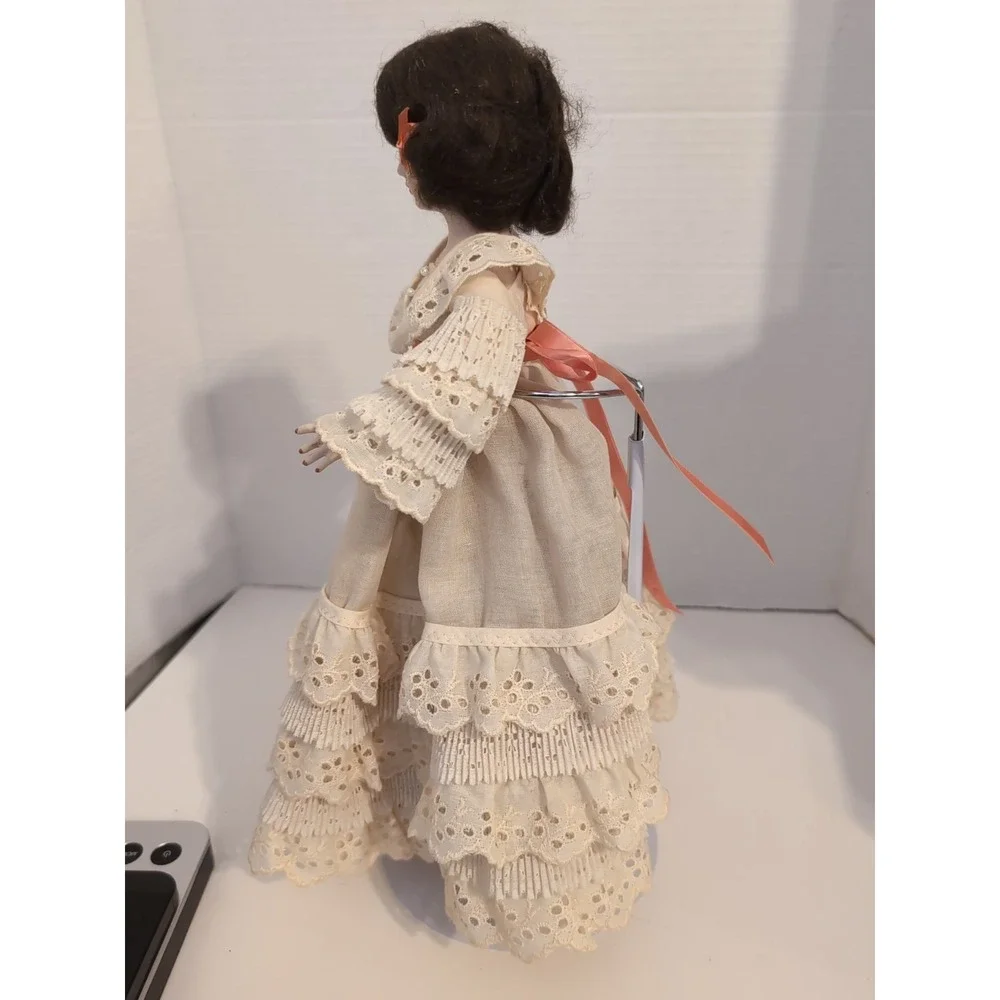 Vintage Porcelain Doll With‎ Stand